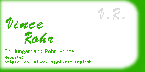 vince rohr business card